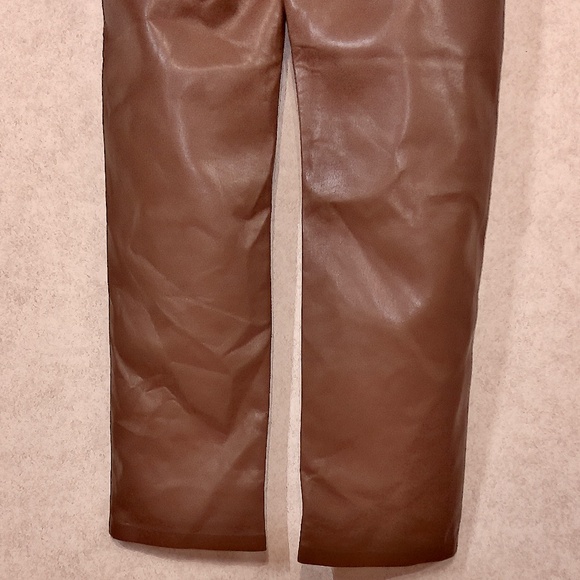 NWT Wilfred Melina Cognac Vegan Leather Pants, 5 Pocket, Size 6 - Picture 6 of 10